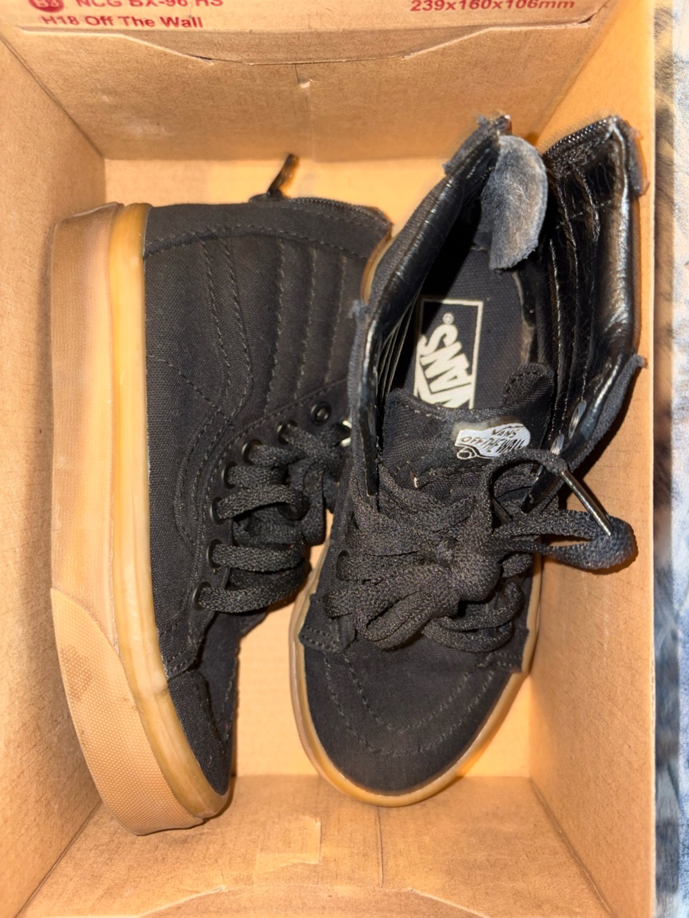 Vans Black High-Top Sneakers with Gum Sole
